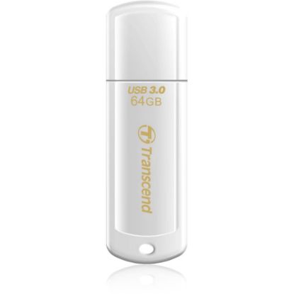 Picture of Transcend 64GB JetFlash 730 USB 3.0 Flash Drive - 64 GB - USB 3.0 - White