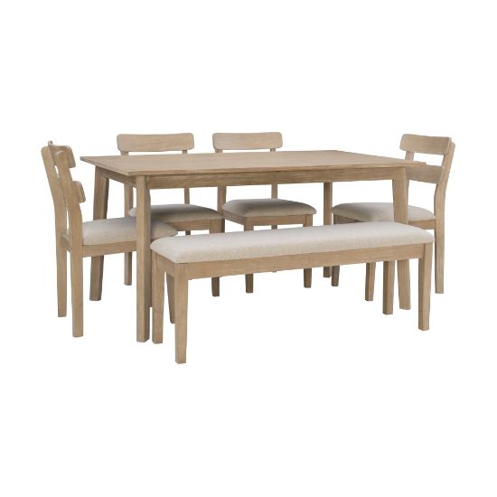 Picture of Powell Delavan 6-Piece Dining Set, 30inH x 60inW x 36inD, Natural/Gray