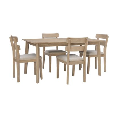 Picture of Powell Delavan 5-Piece Dining Set, 30inH x 60inW x 36inD, Natural/Gray