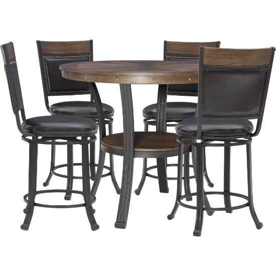 Picture of Powell Vinessa 5-Piece Counter Set, Black/Dark Brown