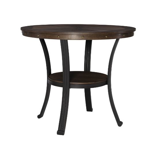 Picture of Powell Vinessa Pub Table, 36inH x 42inW x 42inD, Brown/Black