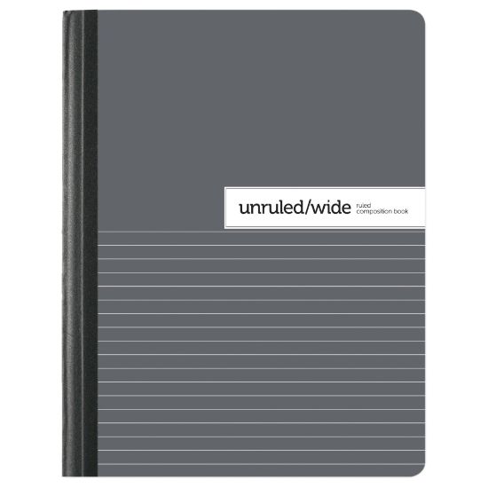 Picture of Office Depot Brand Composition Book, 7-1/2in x 9-3/4in, Unruled/Wide Ruled, 100 Sheets, Gray/White