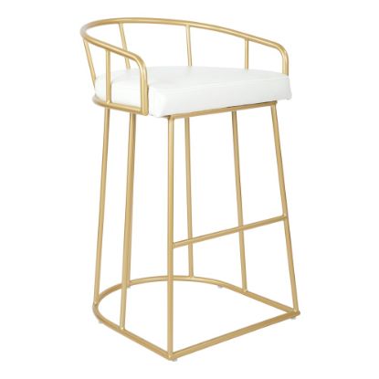 Picture of Ave Six Luna Barstool, White/Gold