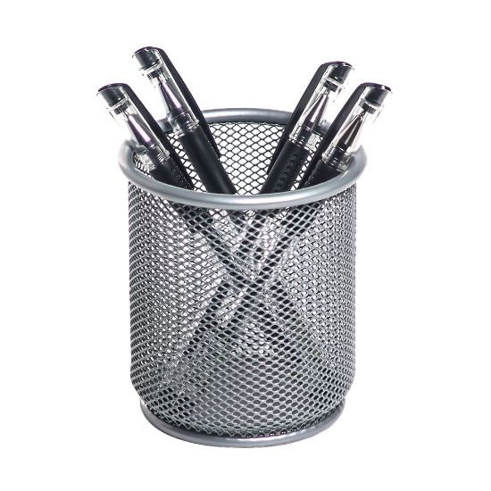 Picture of Office Depot Brand Mesh Pencil Cup, Silver