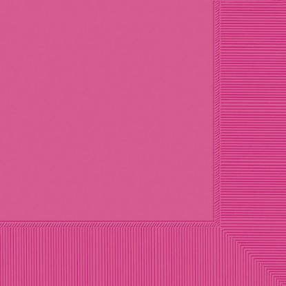 Picture of Amscan Lunch Napkins, 6-1/2in x 6-1/2in, Bright Pink, 100 Napkins Per Pack, Case Of 4 Packs