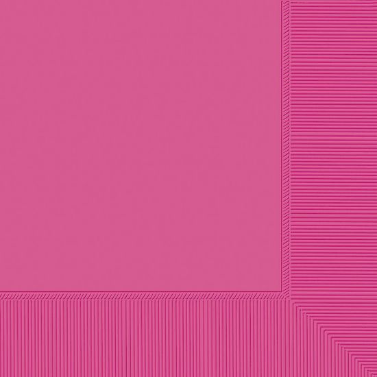 Picture of Amscan Lunch Napkins, 6-1/2in x 6-1/2in, Bright Pink, 100 Napkins Per Pack, Case Of 4 Packs