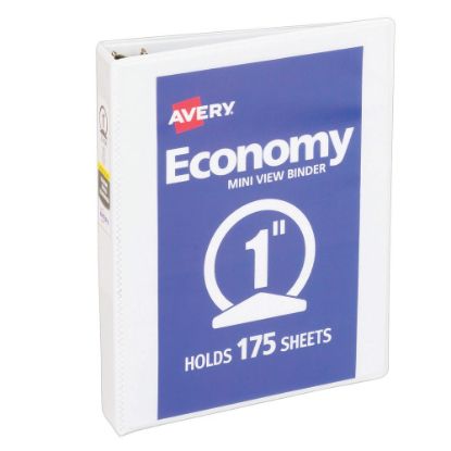 Picture of Avery Economy 3-Ring Binder, 1in Round Rings, White