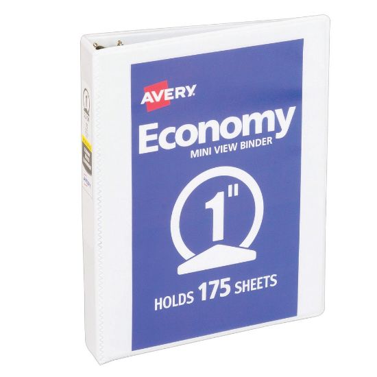 Picture of Avery Economy 3-Ring Binder, 1in Round Rings, White