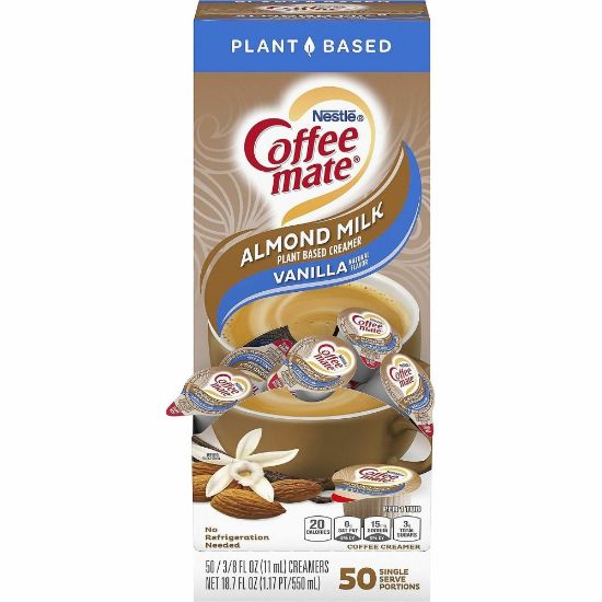 Picture of Coffee mate Almond Milk Vanilla Liquid Creamer Singles - Vanilla Almond Milk Flavor - 0.38 fl oz (11 mL) - 50/BoxTub