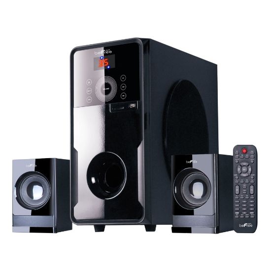 Picture of BeFree Sound BFS-50 2.1-Channel Bluetooth Surround Sound Speaker System, 14-3/4inH x 14-1/2inW x 12inD, Black, 99595508M