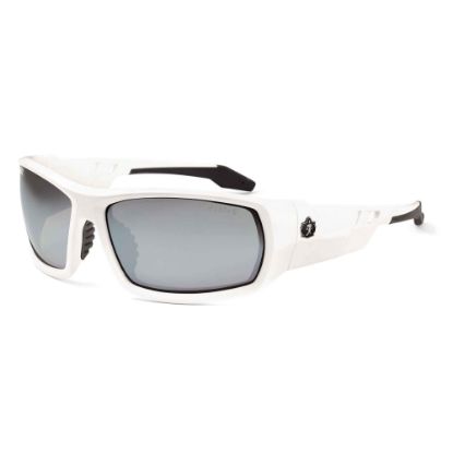 Picture of Ergodyne Skullerz Safety Glasses, Odin, White Frame, Silver Mirror Lens