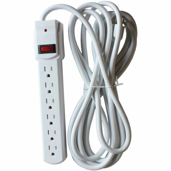 Picture of Compucessory 6-Outlet Office Surge Protectors - 6 x AC Power - 1080 J - 125 V AC Input - 125 V AC Output - 15 ft