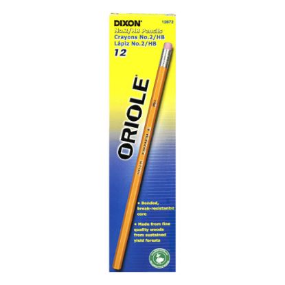 Picture of Dixon Oriole Pencils, Yellow, No. 2 Soft Lead, Pack Of 12