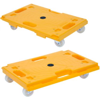 Picture of Mount-It! MI-928 Plastic Small Platform Mover Dollies, 3-1/4inH x 16-1/4inW x 11inD, Yellow, Pack Of 2 Dollies