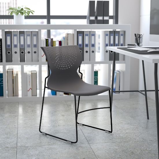 Picture of Flash Furniture HERCULES Series Full-Back Stack Chair, Gray