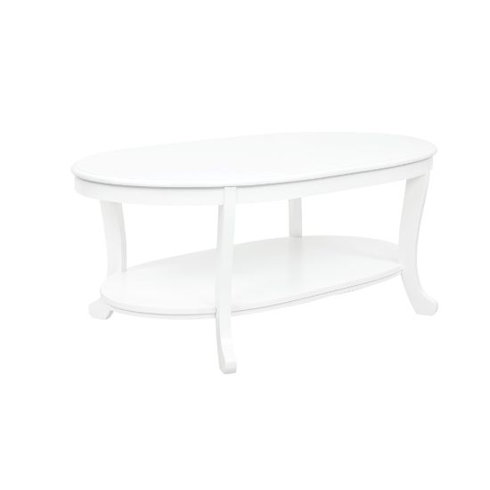 Picture of Powell Heller Wood Coffee Table With Shelf, 20inH x 48inW x 28inD, White