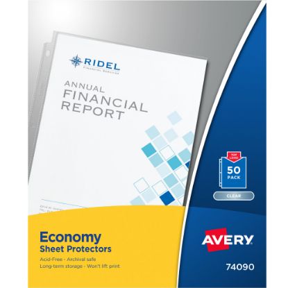 Picture of Avery Economy Sheet Protectors, Top Load, 8-1/2in x 11in, Clear, 50 Document Protectors