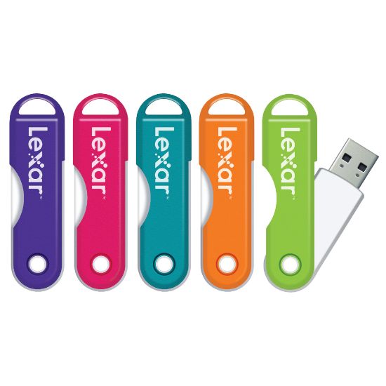 Picture of Lexar JumpDrive TwistTurn USB 2.0 Flash Drive, 16GB, Assorted Colors