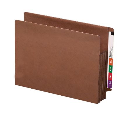 Picture of Smead TUFF End-Tab File Pockets, 3 1/2in Expansion, Letter Size, 30% Recycled, Redrope, Box Of 10