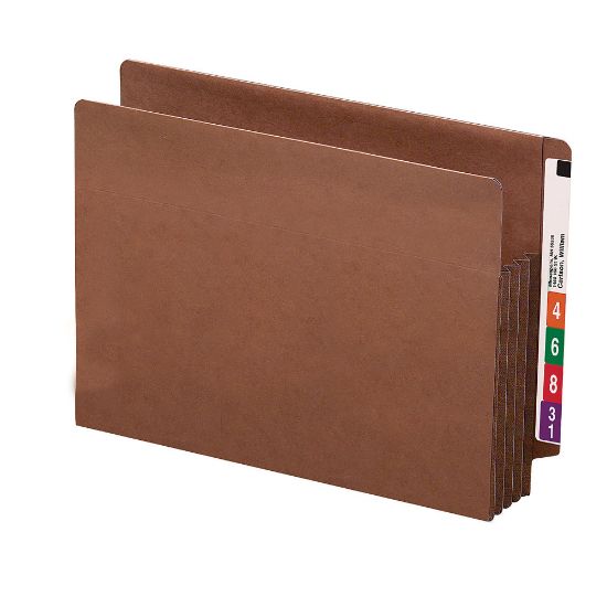 Picture of Smead TUFF End-Tab File Pockets, 3 1/2in Expansion, Letter Size, 30% Recycled, Redrope, Box Of 10