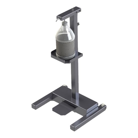 Picture of Built Sanitizer Floor Stand, 37in x 20in x 16-1/2in, Metallic Silver