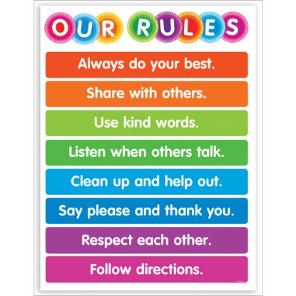 Picture of Color Your Classroom Chart, Our Rules, 17in x 22in, Multicolor, Grades Pre-K - 6