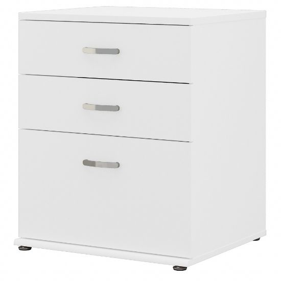 Picture of Bush Business Furniture Universal Floor Storage Cabinet With Drawers, White, Standard Delivery