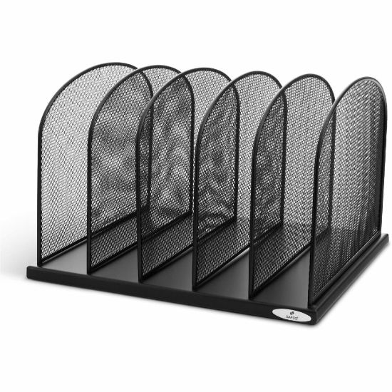 Picture of Safco Mesh Desk Organizers - 5 Compartment(s) - 2in - 8.3in Height x 12.5in Width x 11.3in Depth - Desktop - Black - Steel - 1Each