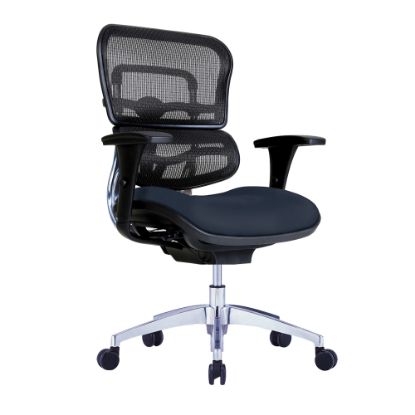 Picture of WorkPro 12000 Series Ergonomic Mesh/Antimicrobial Vinyl Mid-Back Chair, Navy/Black, BIFMA Compliant