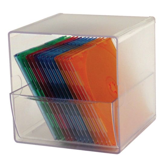 Picture of Deflecto Stackable Cube With 1 Drawer, 6inH x 6inW x 6inD, Clear