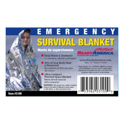 Picture of Ready America Emergency Survival Blankets, Pack of 25 Blankets