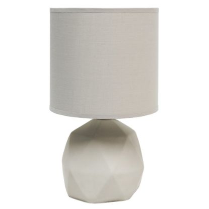 Picture of Simple Designs Geometric Concrete Lamp, 10-5/8inH, Gray Shade/Gray Base