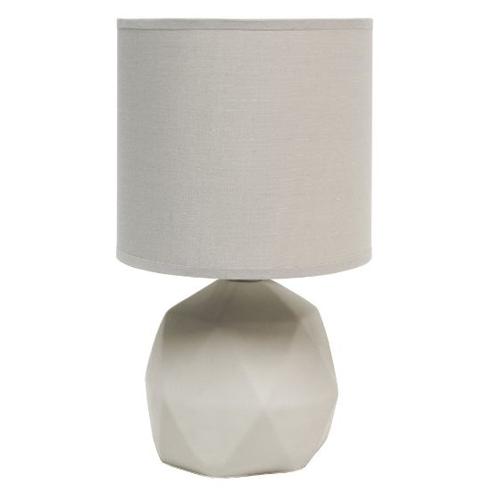 Picture of Simple Designs Geometric Concrete Lamp, 10-5/8inH, Gray Shade/Gray Base