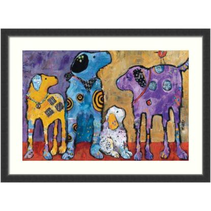 Picture of Amanti Art Cast of Characters: Dogs by Jenny Foster Wood Framed Wall Art Print, 33inH x 45inW, Black