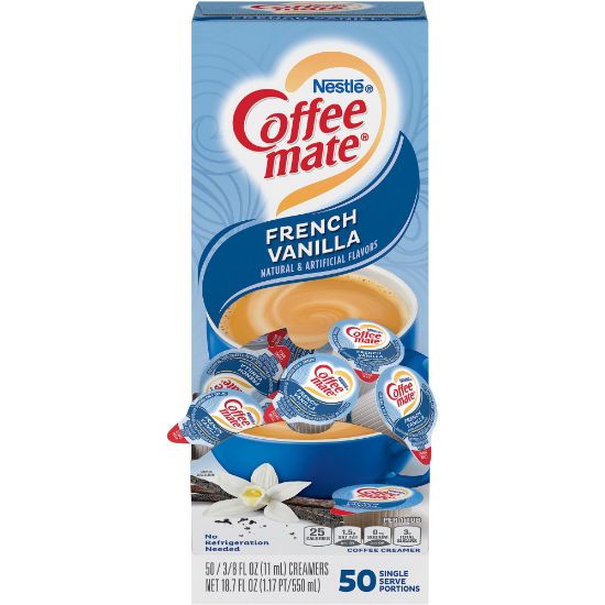 Picture of Nestle Coffee-mate Liquid Creamer, French Vanilla Flavor, 0.38 Oz Single Serve x 50