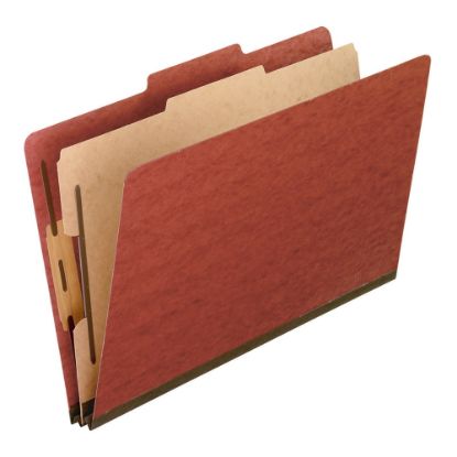 Picture of Pendaflex Pressboard Classification Folder, 1 Divider, Legal Size, 30% Recycled, Red, Box Of 10