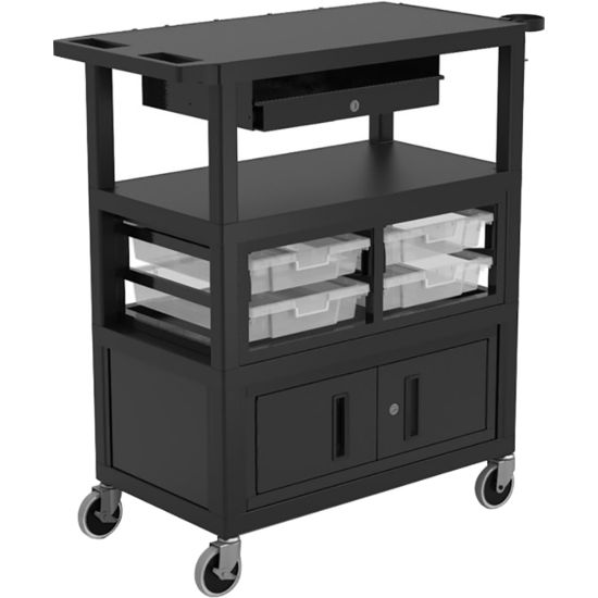 Picture of Luxor Deluxe Teacher Cart, 35-5/8inH x 35-5/8inW x 18-1/4inD, Black