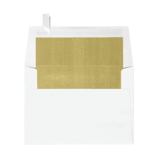 Picture of LUX Invitation Envelopes, A6, Peel & Press Closure, Gold/White, Pack Of 50