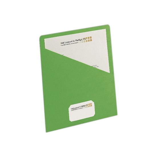 Picture of Smead Slash File Jackets Convenience Pack, 9 1/2in x 11 3/4in, Green, Pack Of 25