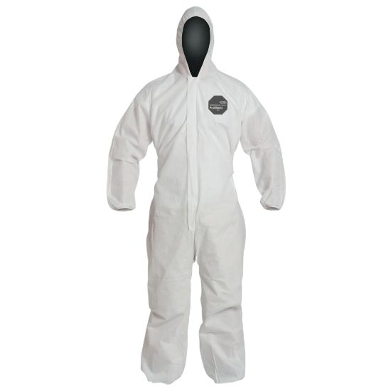 Picture of DuPont Proshield 10 Coveralls With Attached Hood, X-Large, White, Pack Of 25