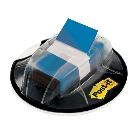 Picture of Post it Flags in Desk Grip Dispenser, 1in x 1 7/10in, Blue, 200 Flags