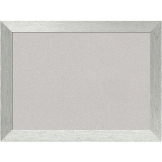 Picture of Amanti Art Cork Bulletin Board, 32in x 24in, Gray, Brushed Sterling Silver Wood Frame