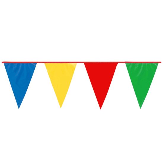 Picture of Amscan Large Outdoor Plastic Pennant Banner, 120ft, Multicolor