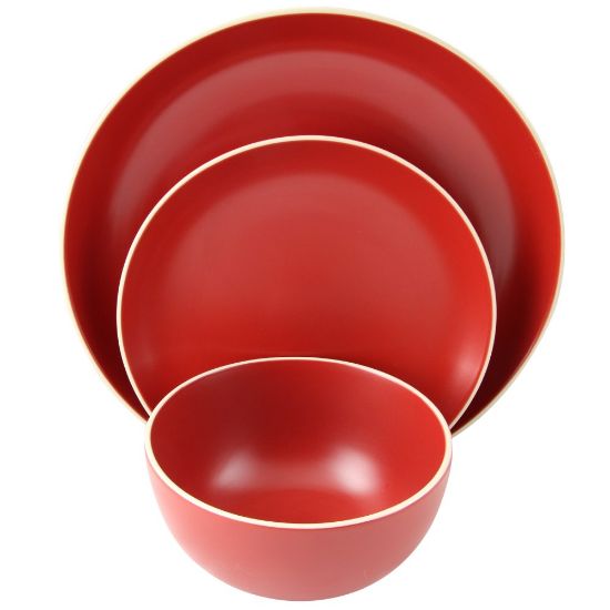 Picture of Gibson Home Rockaway 12-Piece Dinnerware Set, Matte Red