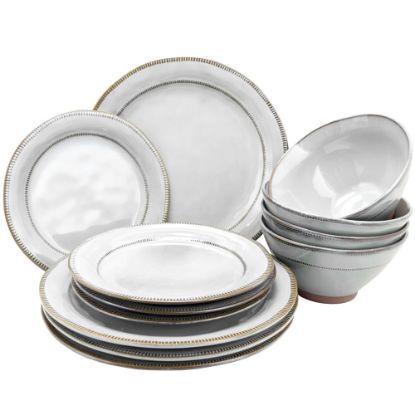 Picture of Gibson Elite Terranea 12-Piece Terracotta Dinnerware Set, White