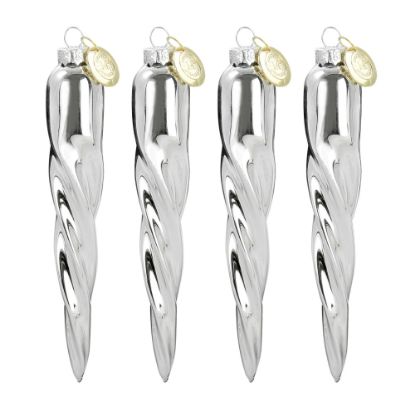 Picture of Martha Stewart Holiday Icicle 4-Piece Ornament Set, Silver