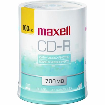 Picture of Maxell CD-R Media Spindle, 700MB, Pack Of 100