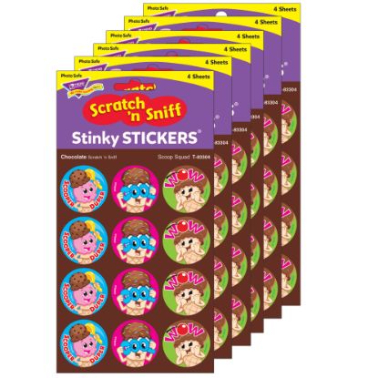 Picture of Trend Stinky Stickers, Scoop Squad/Chocolate, 48 Stickers Per Pack, Set Of 6 Packs