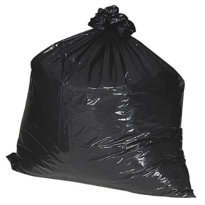 Picture of Nature Saver 75% Recycled Heavy-Duty Trash Liners, 1.65 mil, 55-60 Gallons, 38in x 58in, Black, Box Of 100