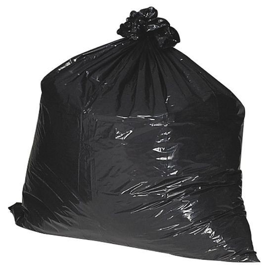 Picture of Nature Saver 75% Recycled Heavy-Duty Trash Liners, 33 Gallons, 33in x 49in, Black, Box Of 100